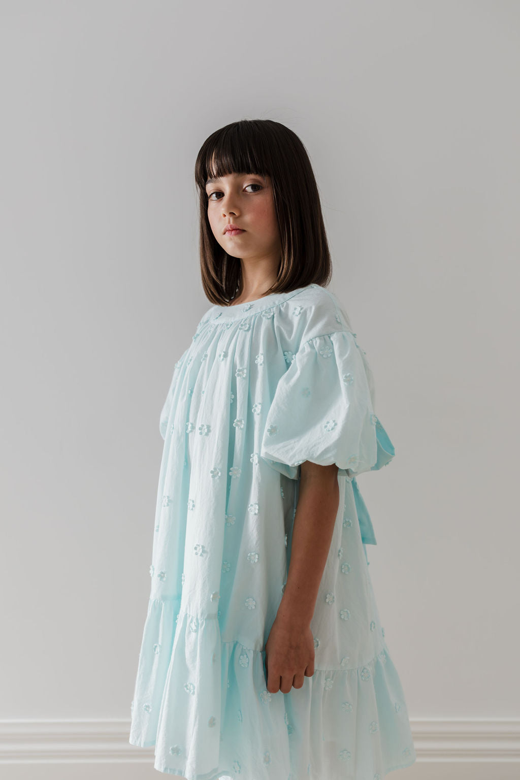 Daisy Applique Dress With Bow