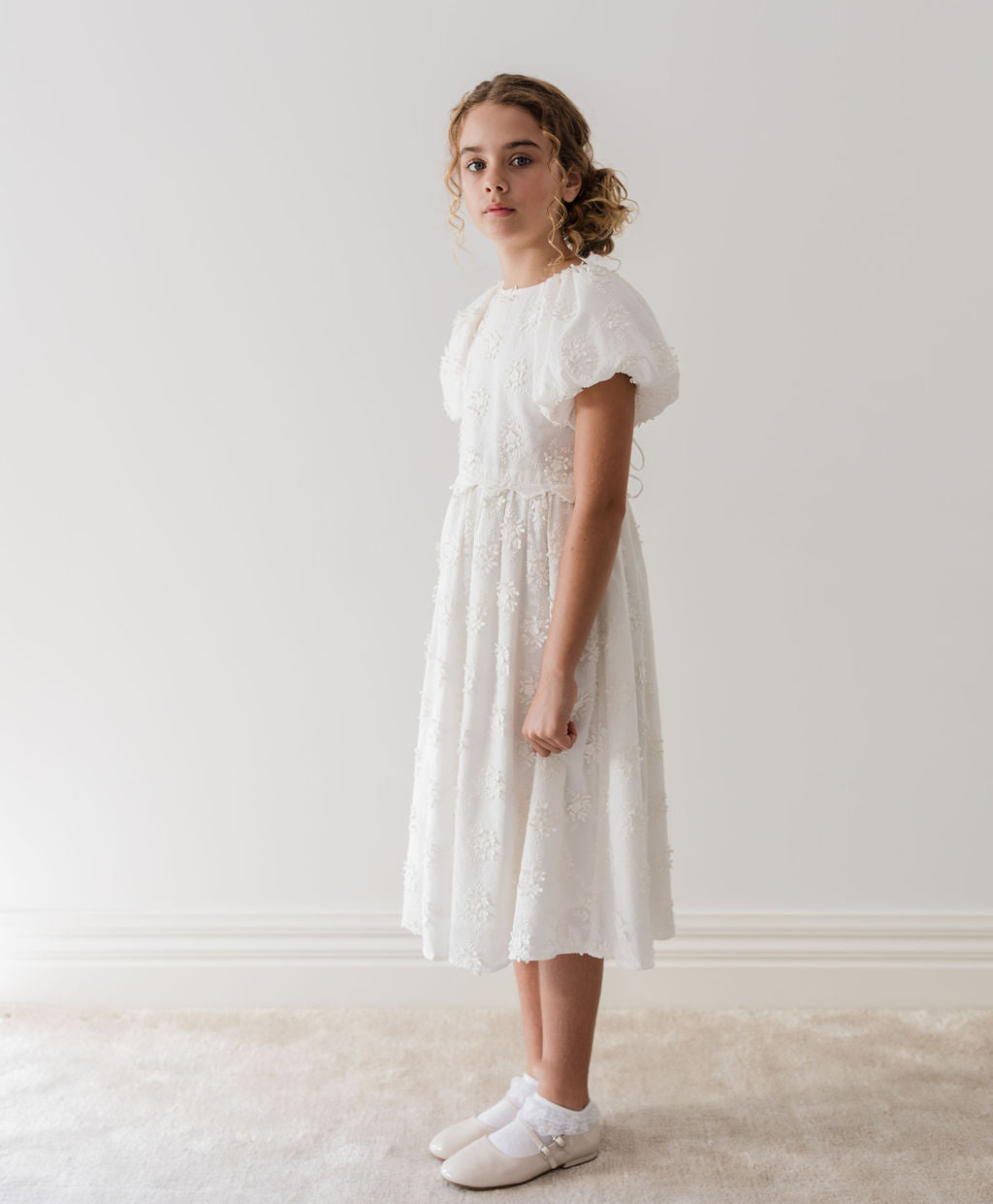Tie Back Embroidered Dress
