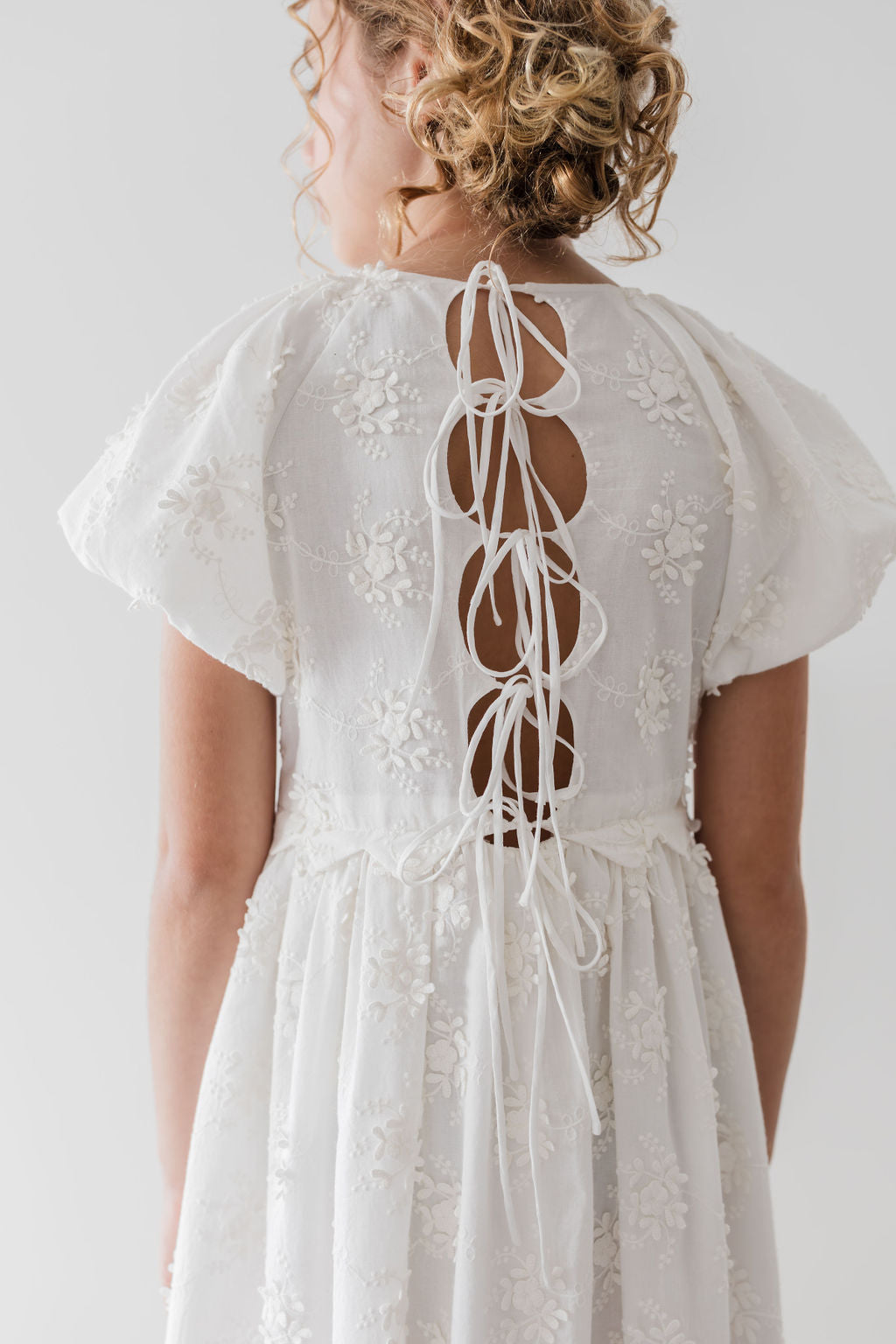 Tie Back Embroidered Dress