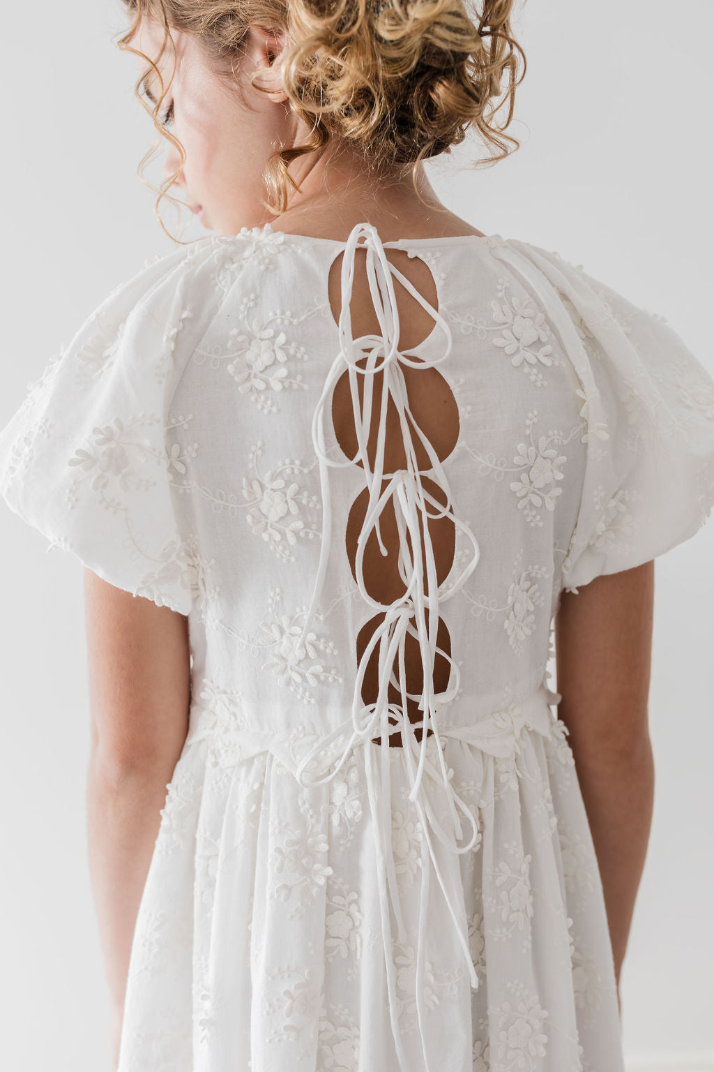 Tie Back Embroidered Dress