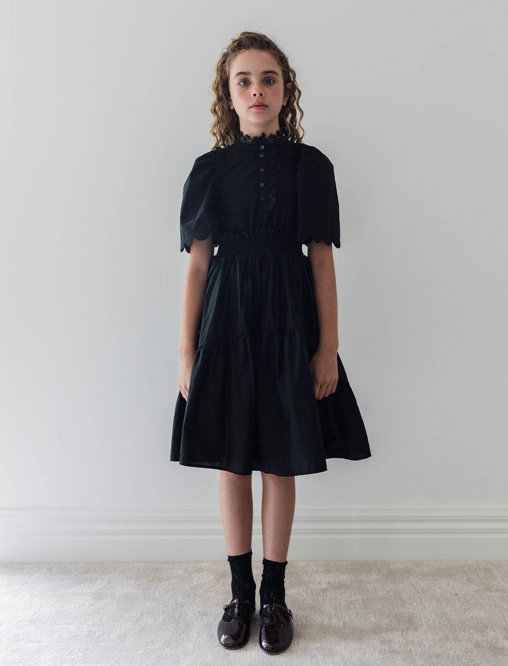 Shirred Waist Voile Dress