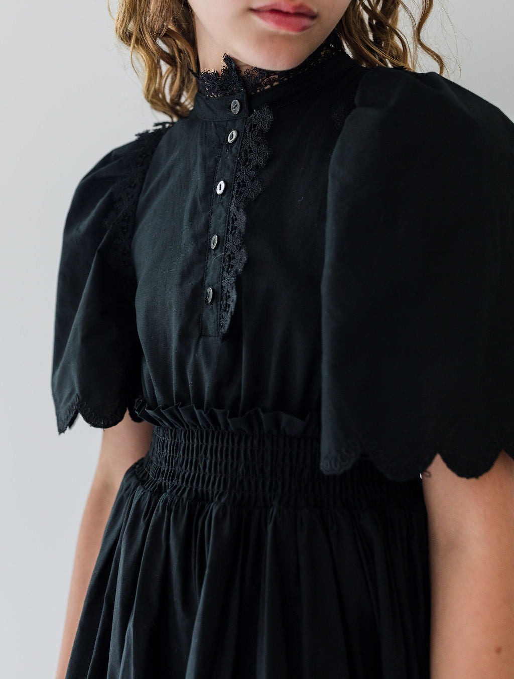 Shirred Waist Voile Dress