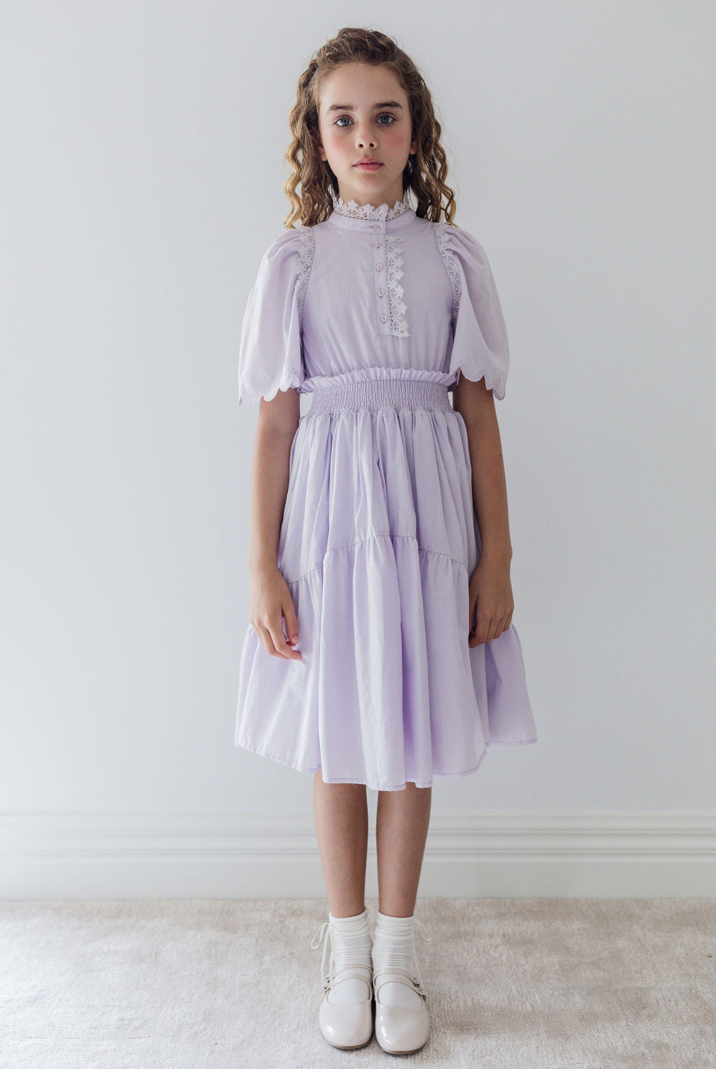 Shirred Waist Voile Dress