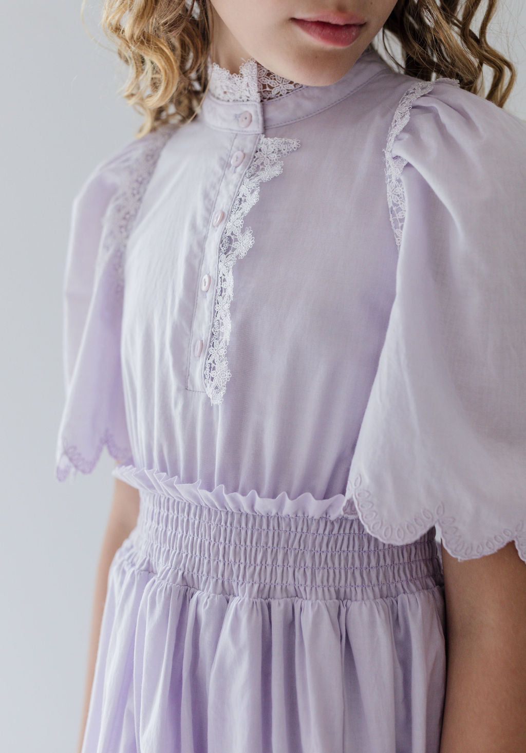 Shirred Waist Voile Dress