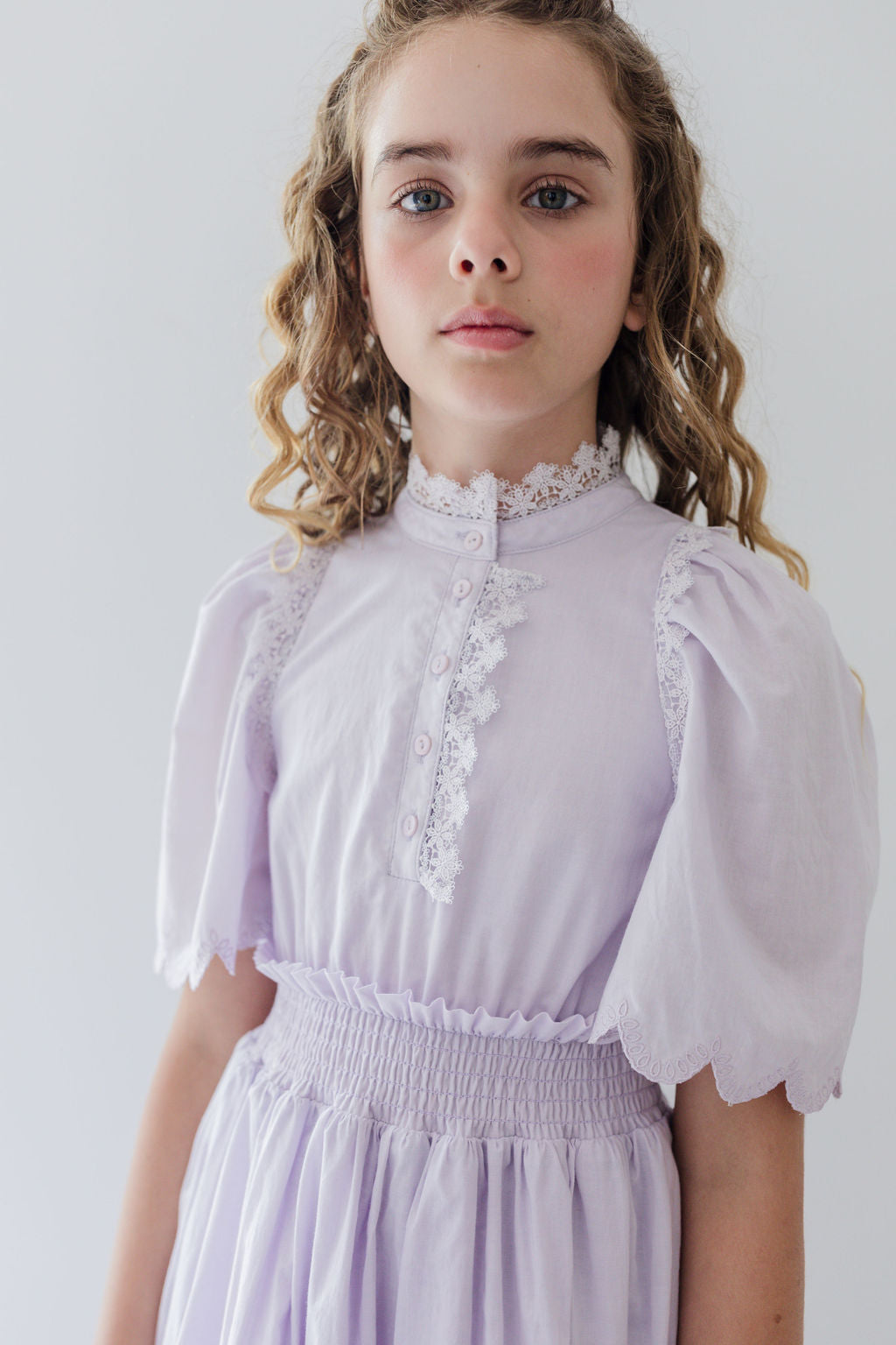 Shirred Waist Voile Dress