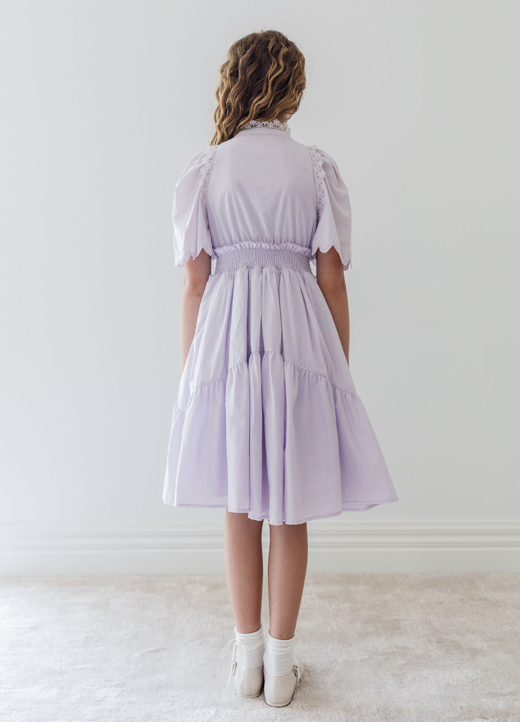 Shirred Waist Voile Dress