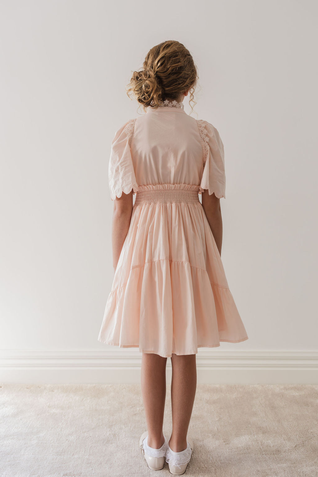Shirred Waist Voile Dress