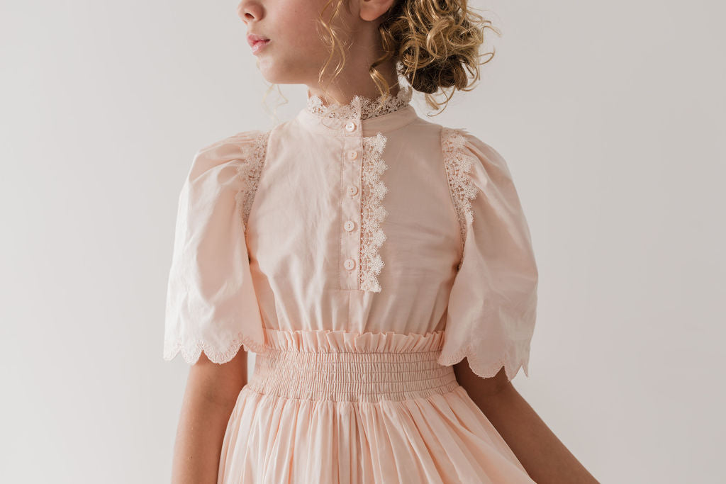 Shirred Waist Voile Dress