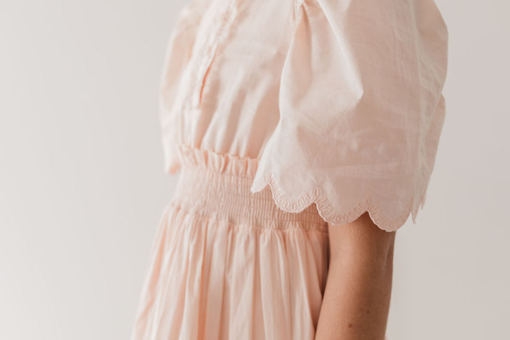 Shirred Waist Voile Dress