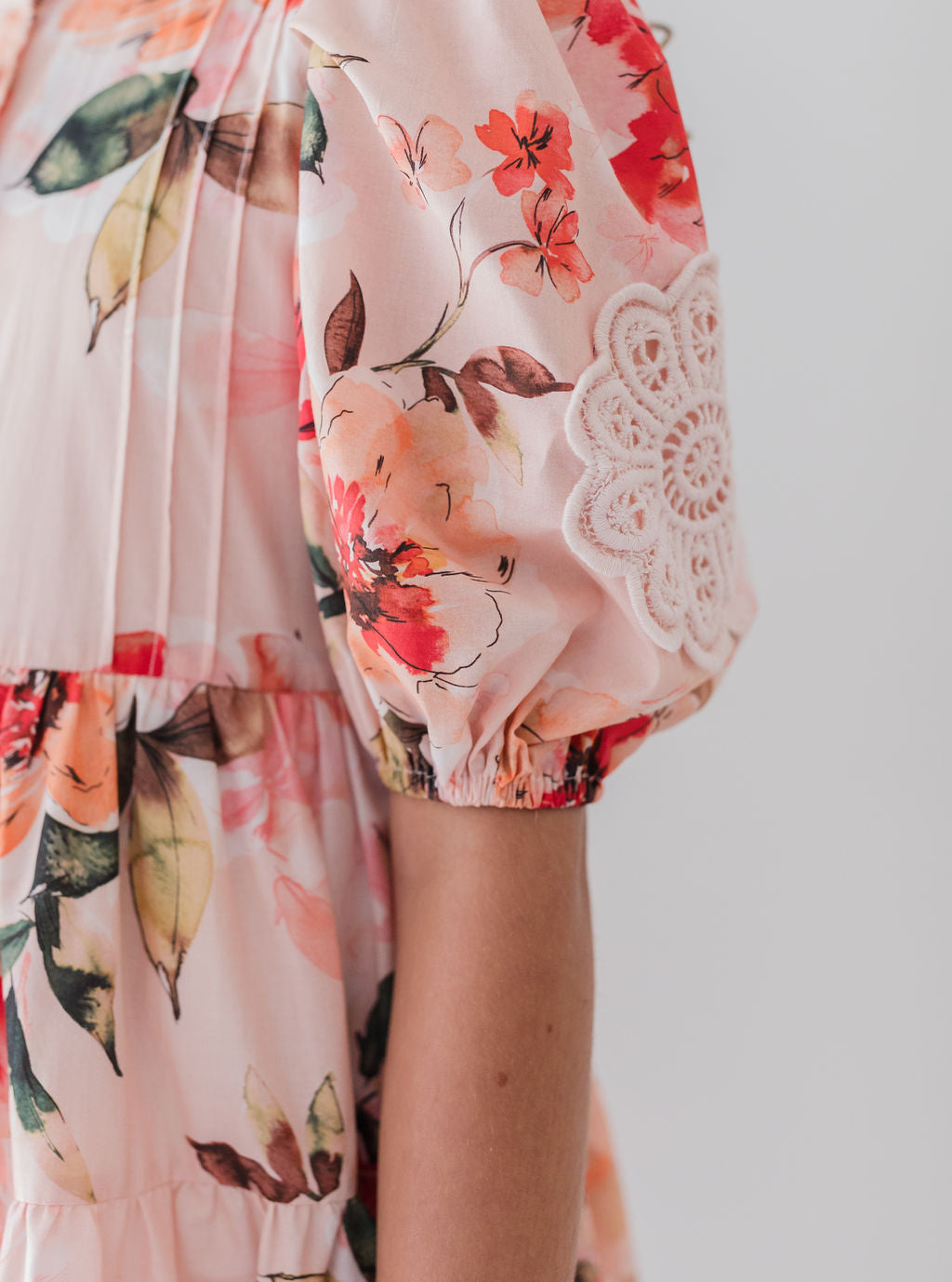 Peach Peony Doily Dress