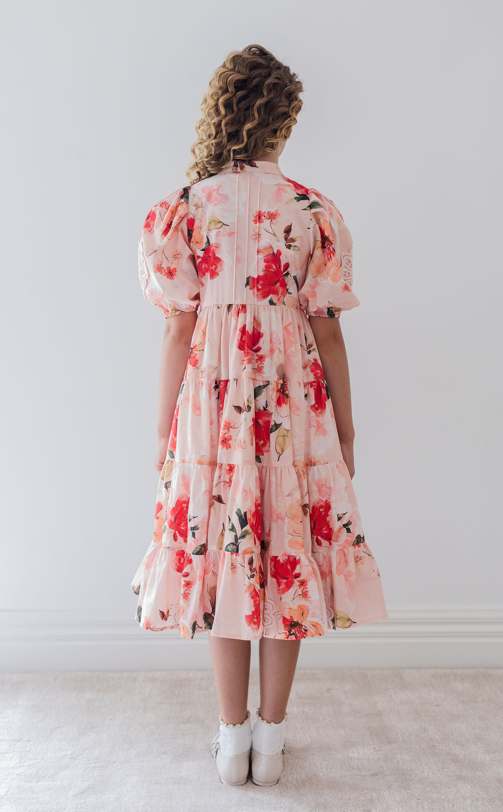Peach Peony Doily Dress