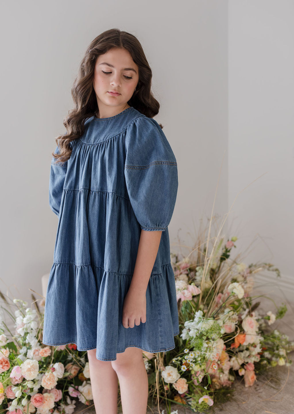 Full Sleeve Chambray Smock Dress