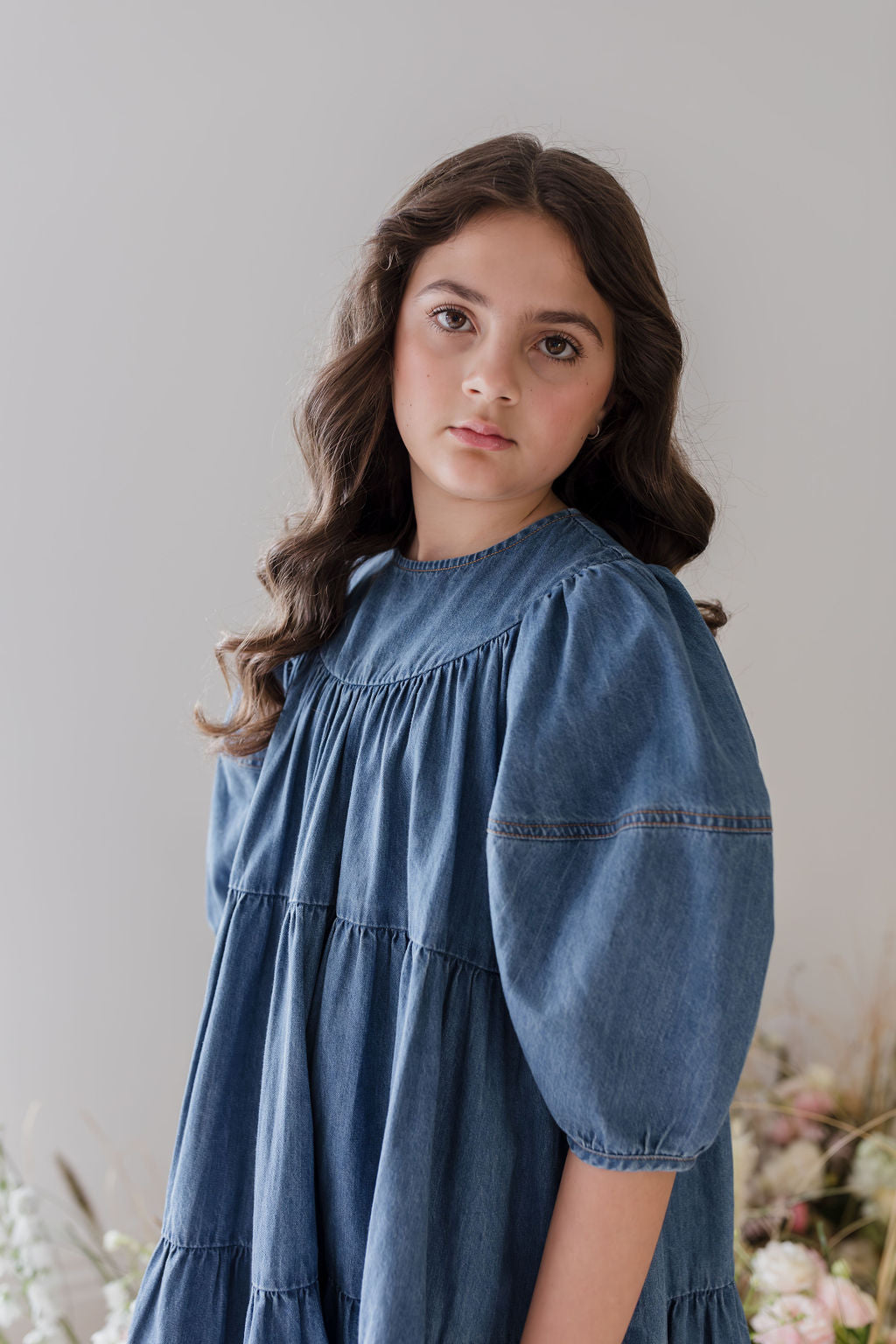 Full Sleeve Chambray Smock Dress