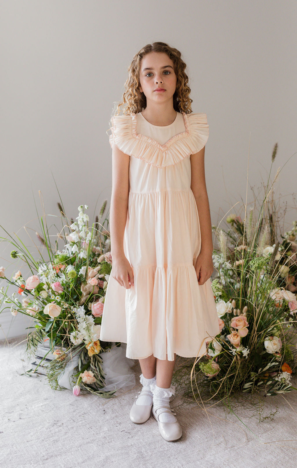 Frill Yoke Voile Dress