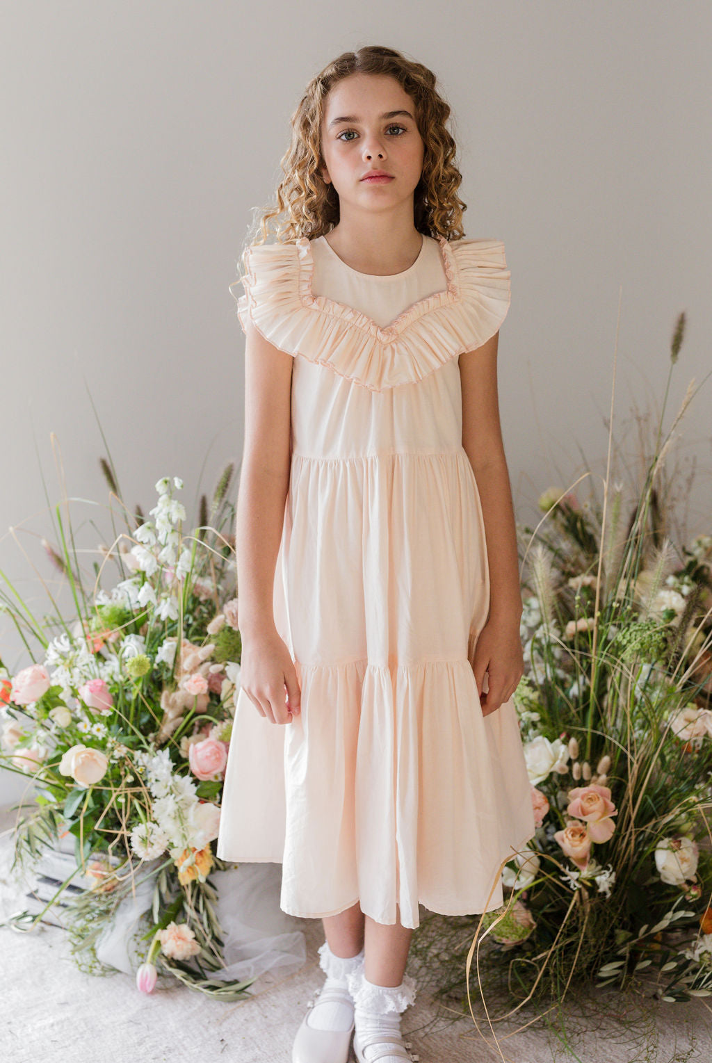 Frill Yoke Voile Dress