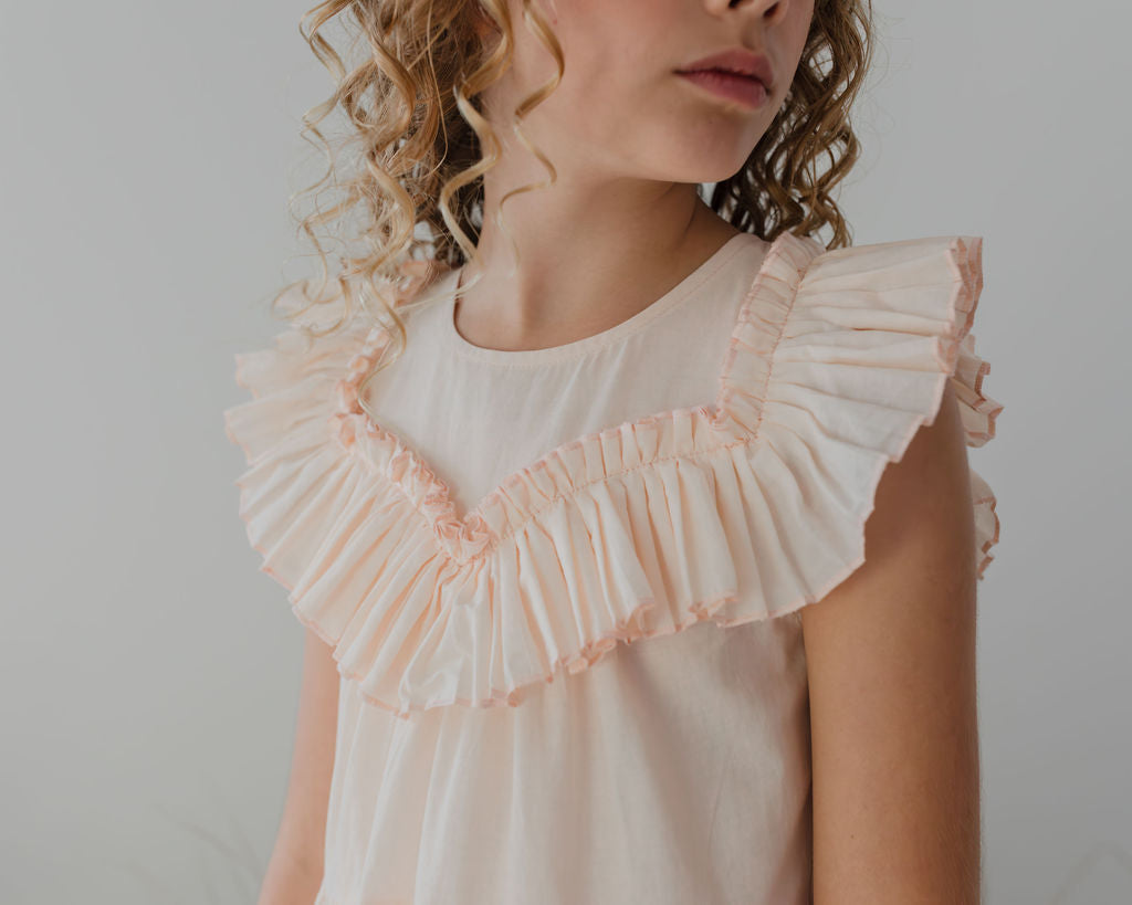 Frill Yoke Voile Dress
