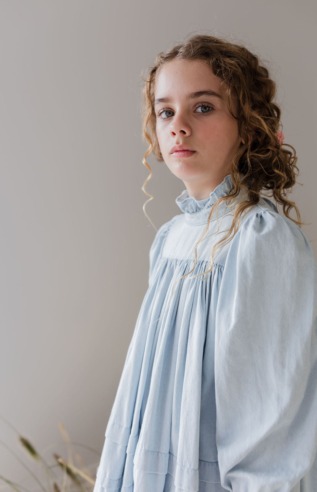 Pleat Detail Ribbon Trim Smock Dress