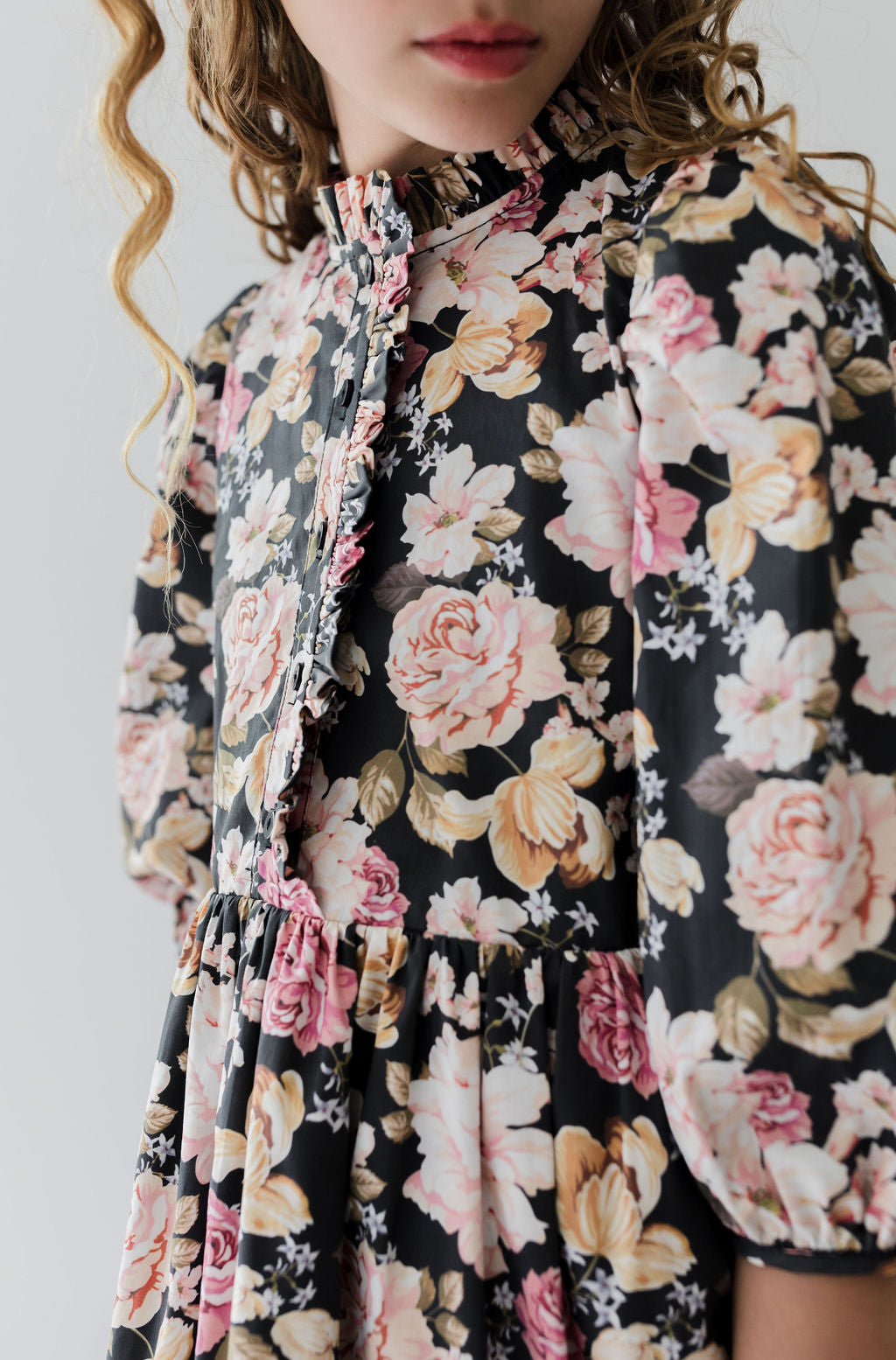 Romantic Floral Cord Dress