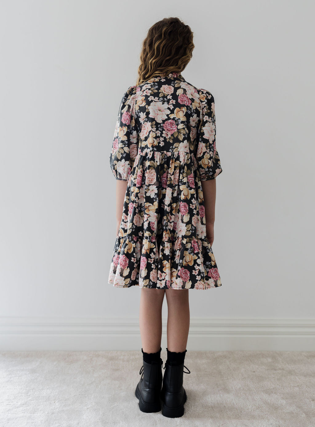 Romantic Floral Cord Dress
