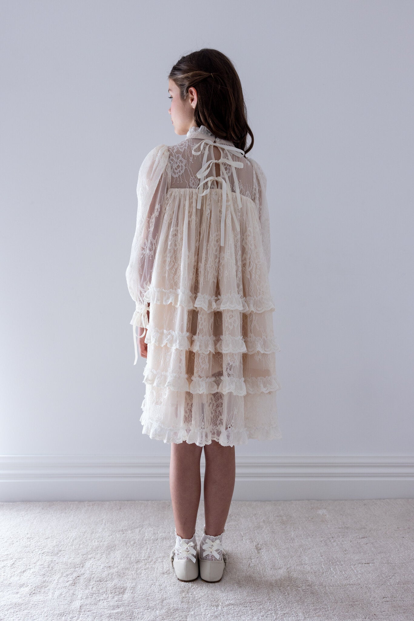 Allover Lace Ruffle Dress