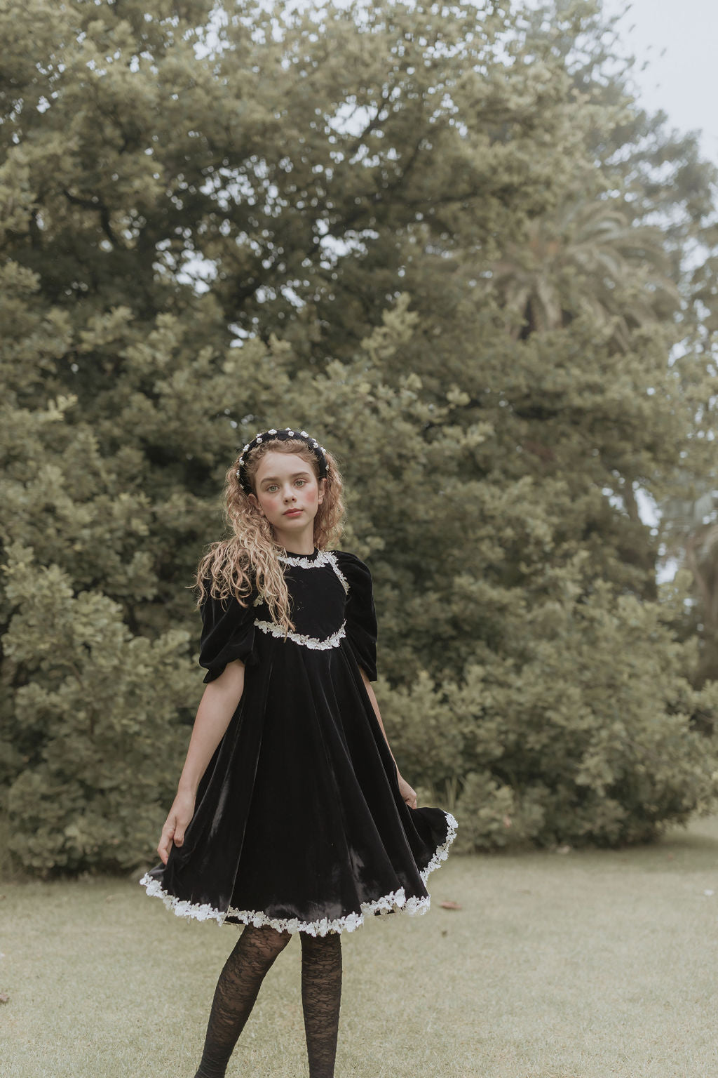Rose Lace Velvet Dress