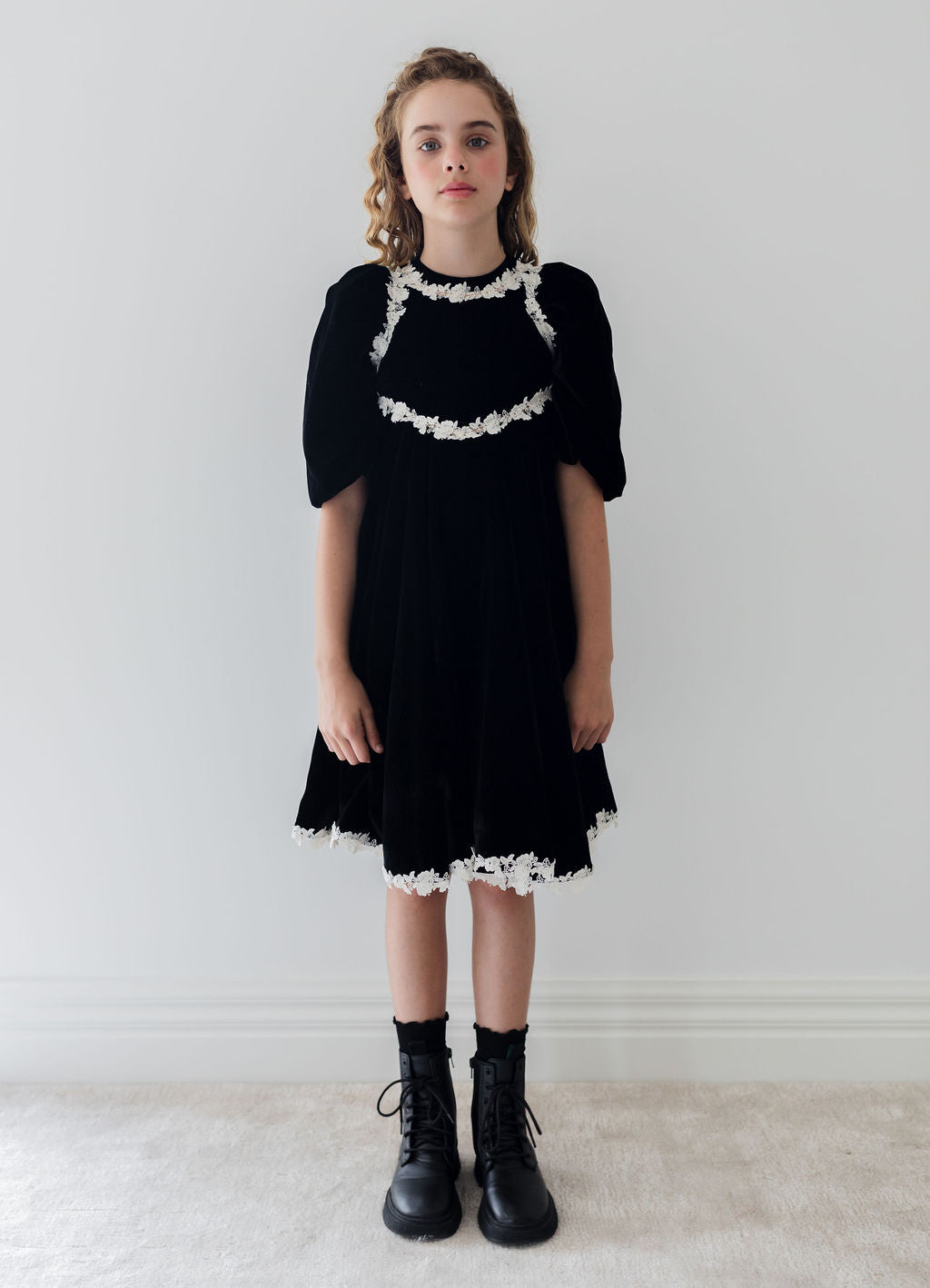 Rose Lace Velvet Dress