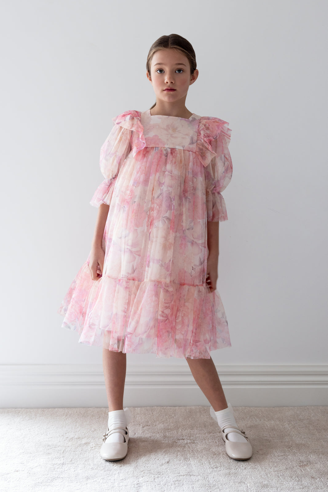 Dahlia Print Tulle Dress