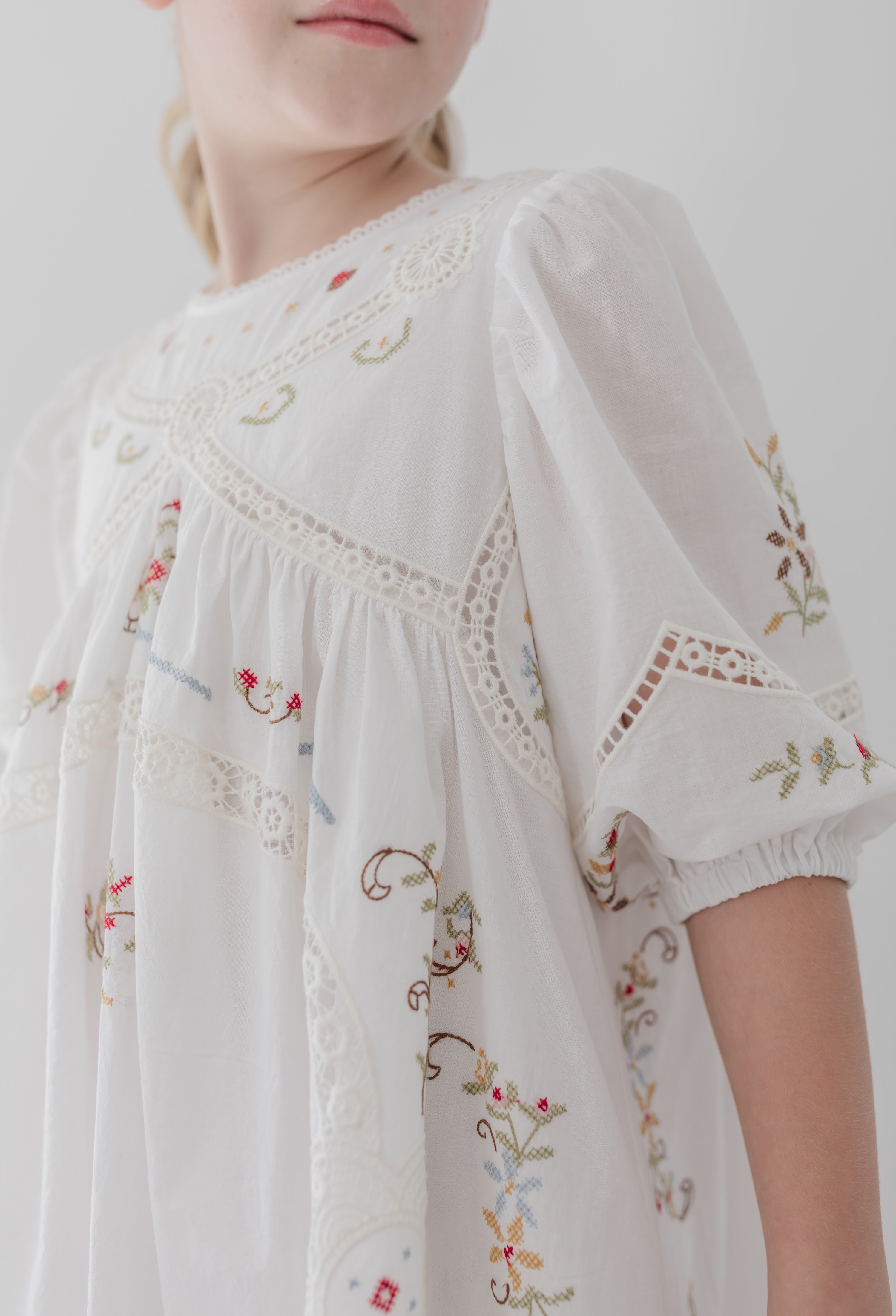 Cross Stitch Elbow Sleeve Dress