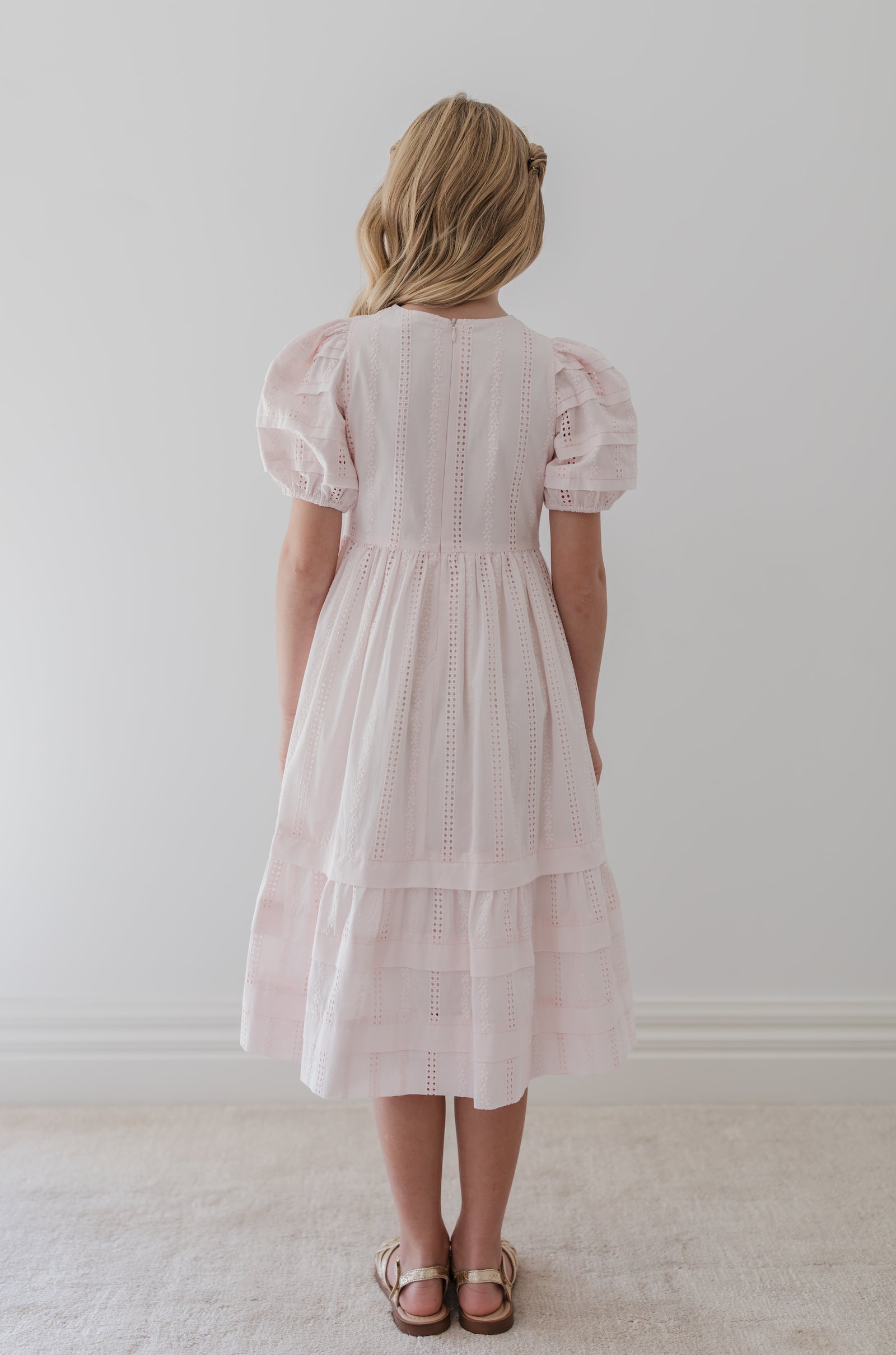 Ice Pink Broderie Trellis Dress