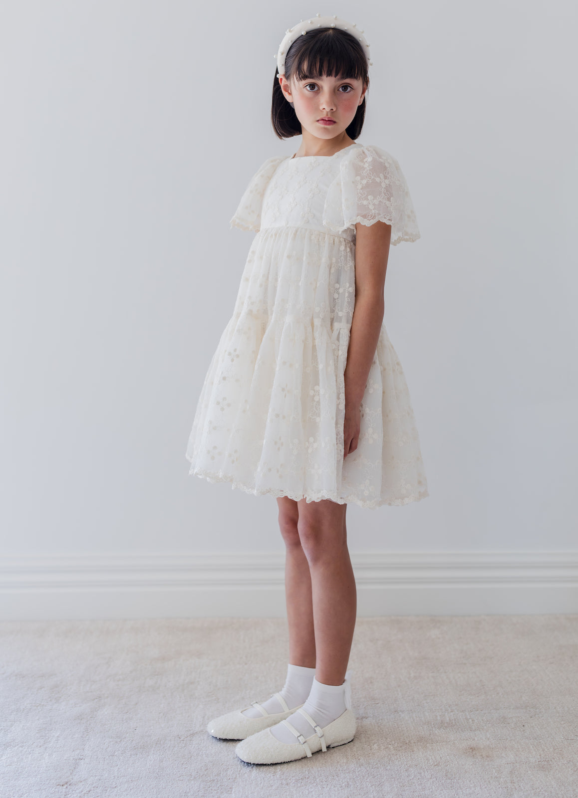 Trellis Embroidered Organza Dress