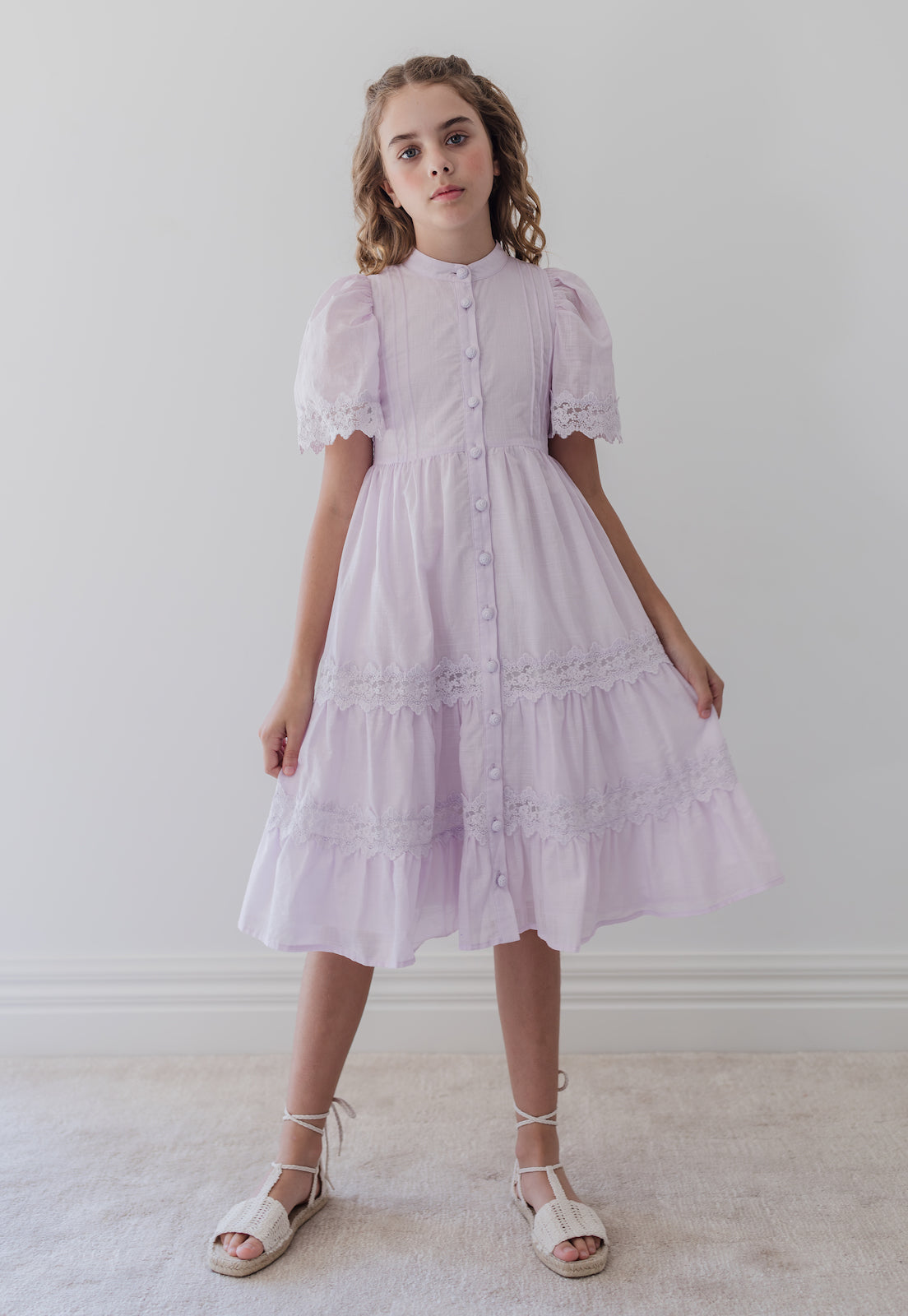 Lilac Lace Shirt Dress