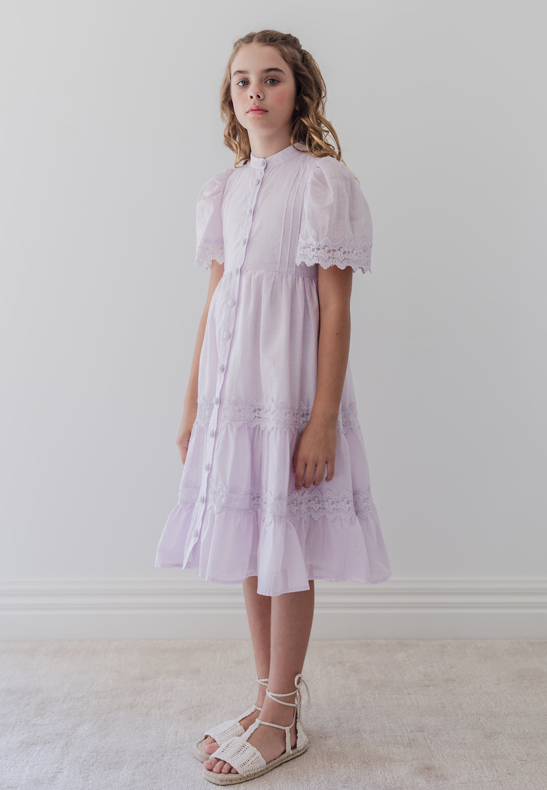 Lilac Lace Shirt Dress