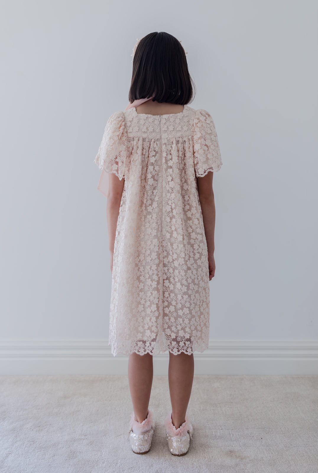 Embroidered Organza Babydoll Dress