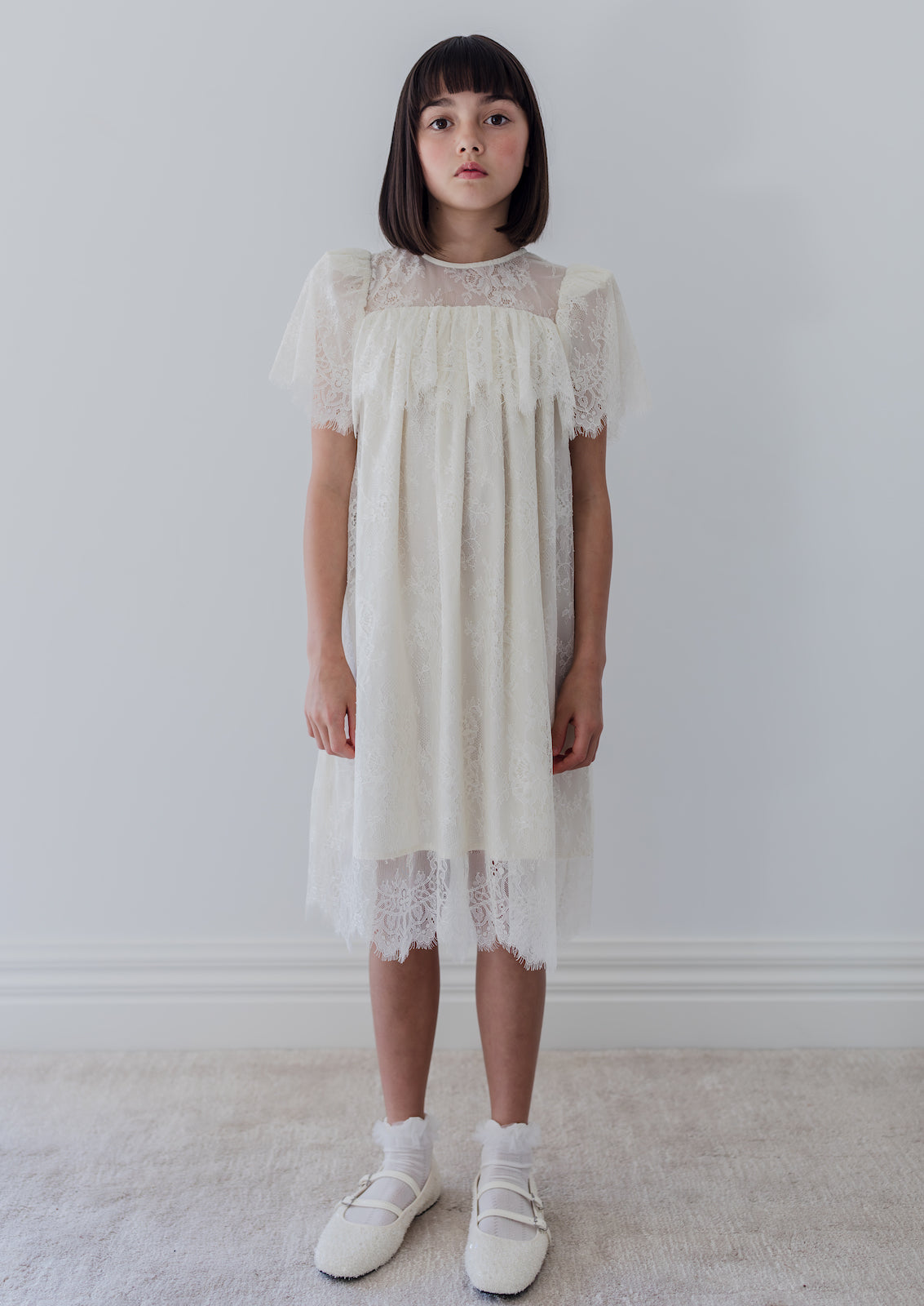 Lemon Crème Lace Dress