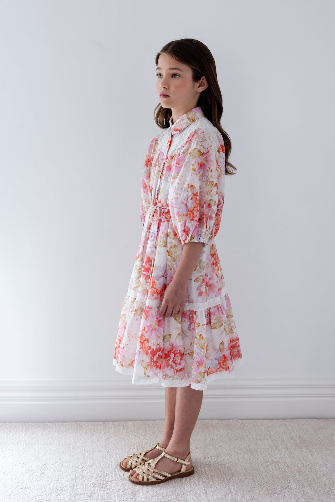 Delicate Bouquet Shirt Dress