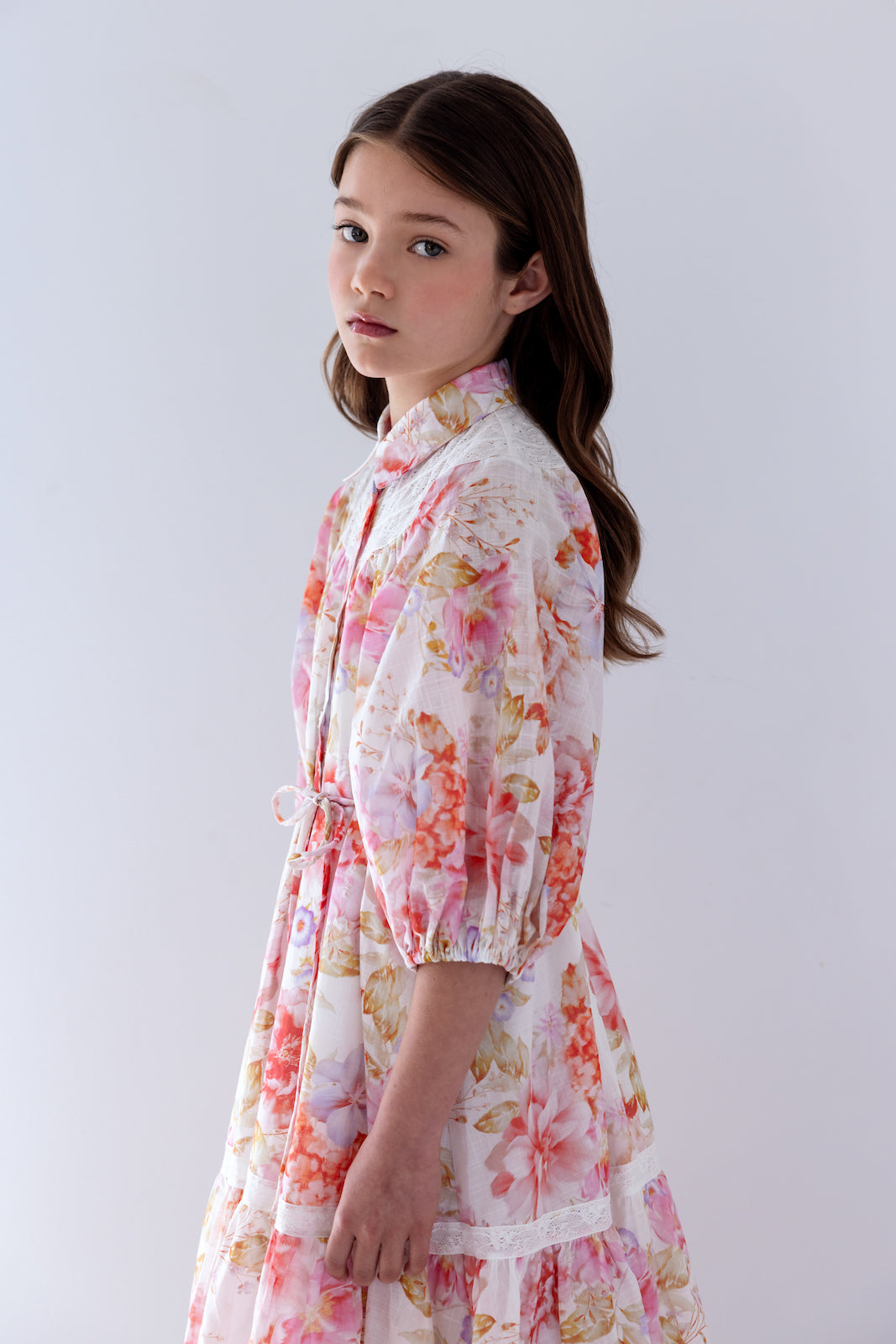 Delicate Bouquet Shirt Dress