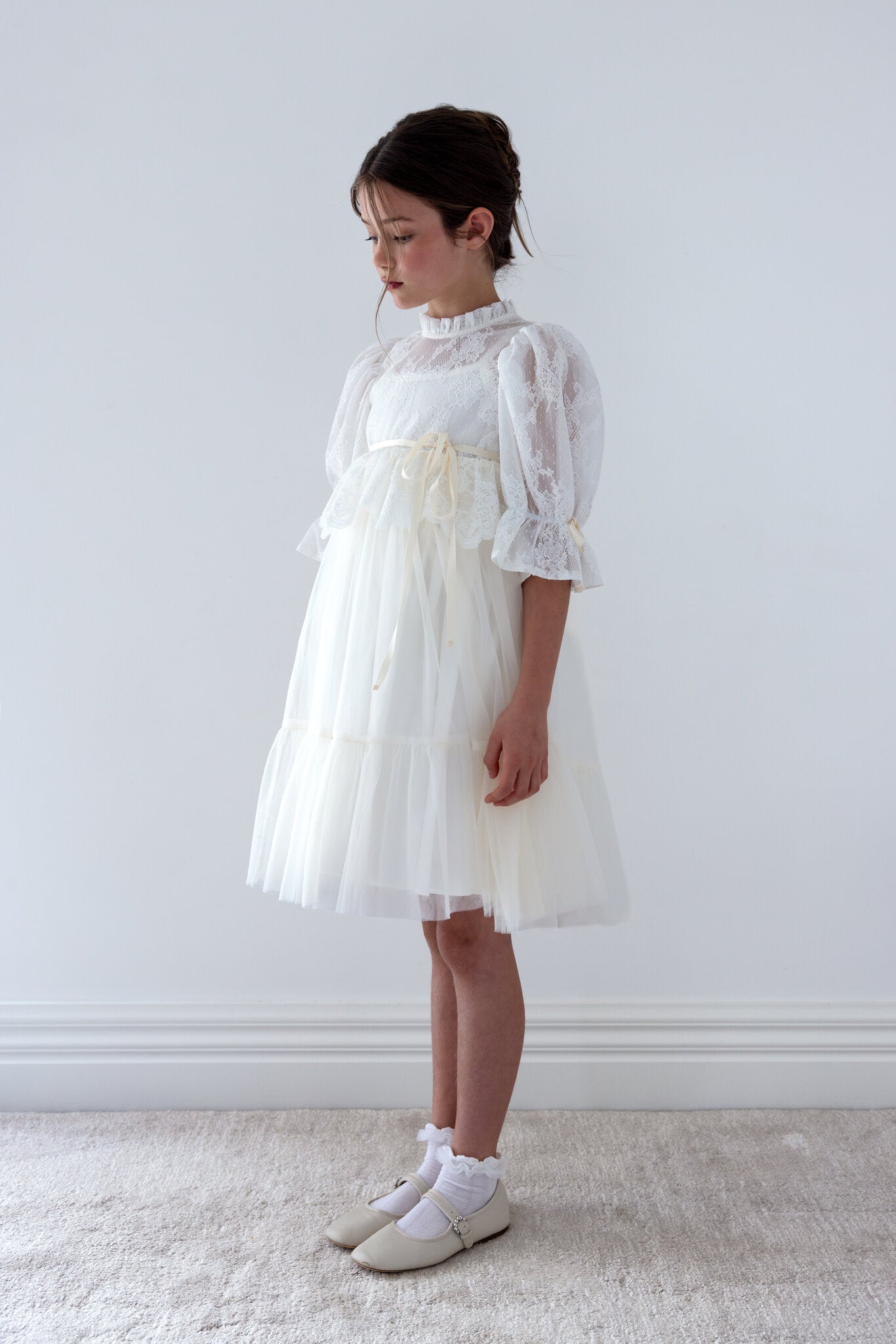 Lace Peplum Tulle Dress