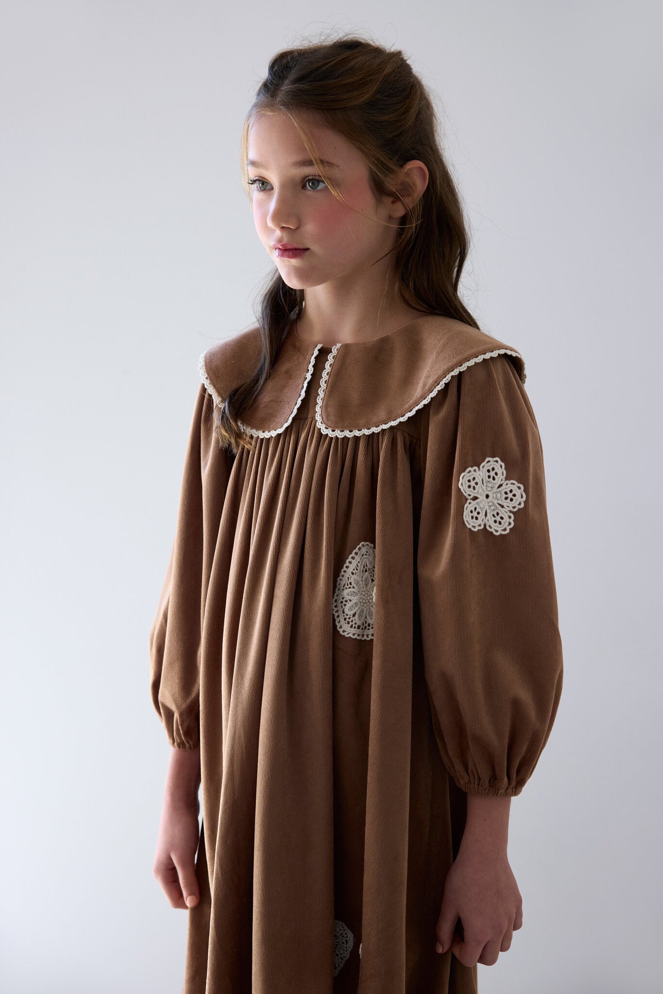 Scattered Applique Cord Dress (1501B)