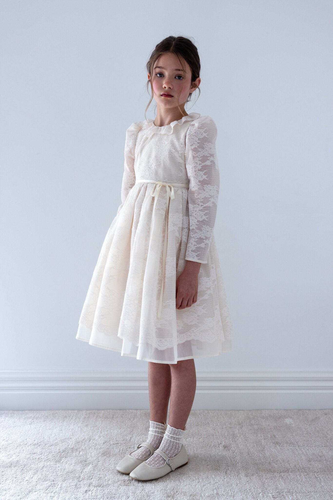 Lace Overlay Organza Dress