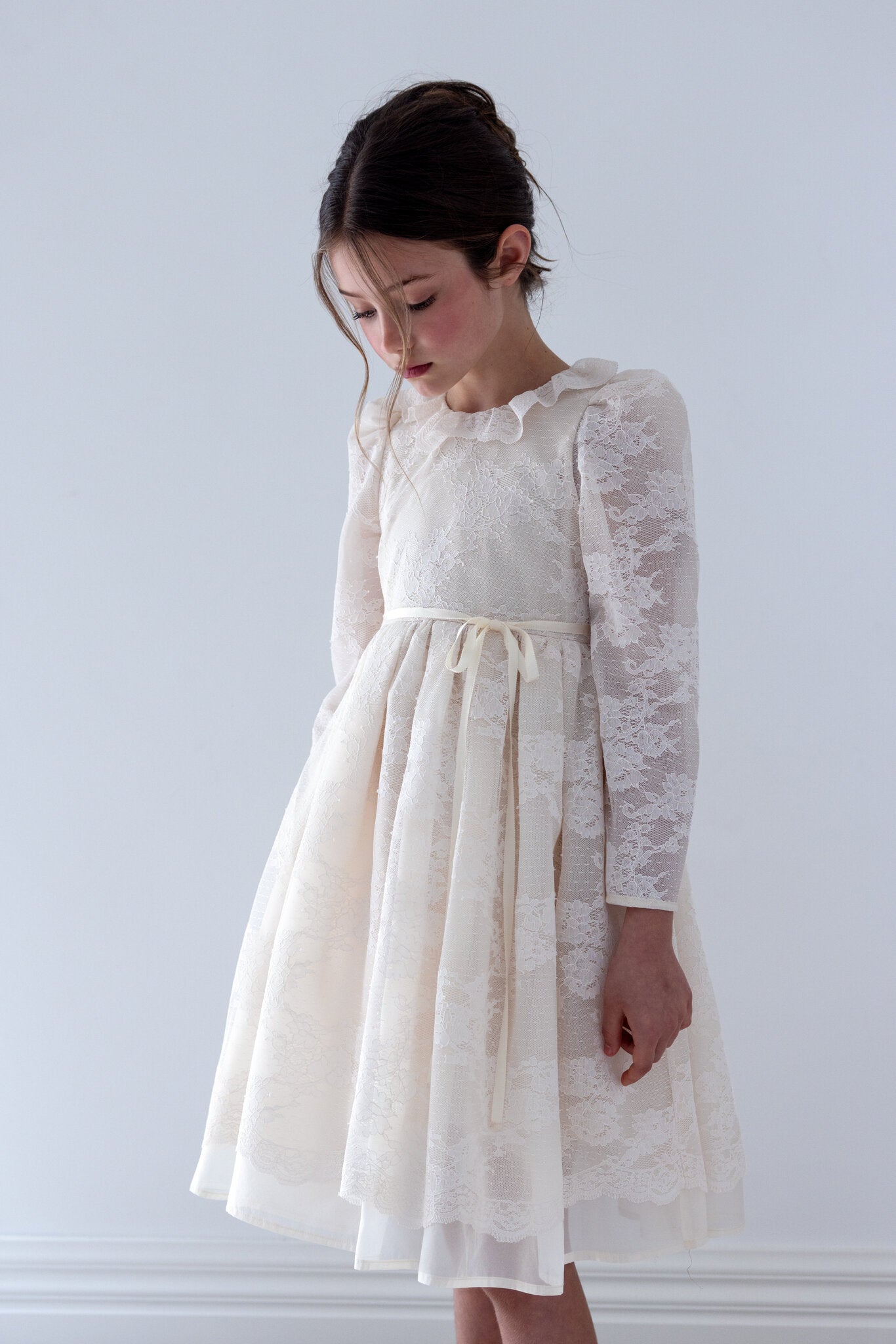 Lace Overlay Organza Dress