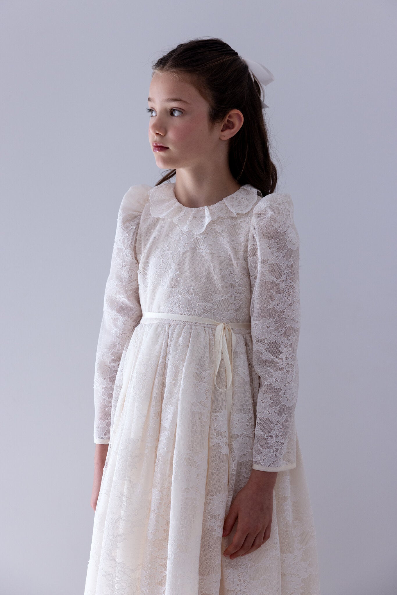 Lace Overlay Organza Gown