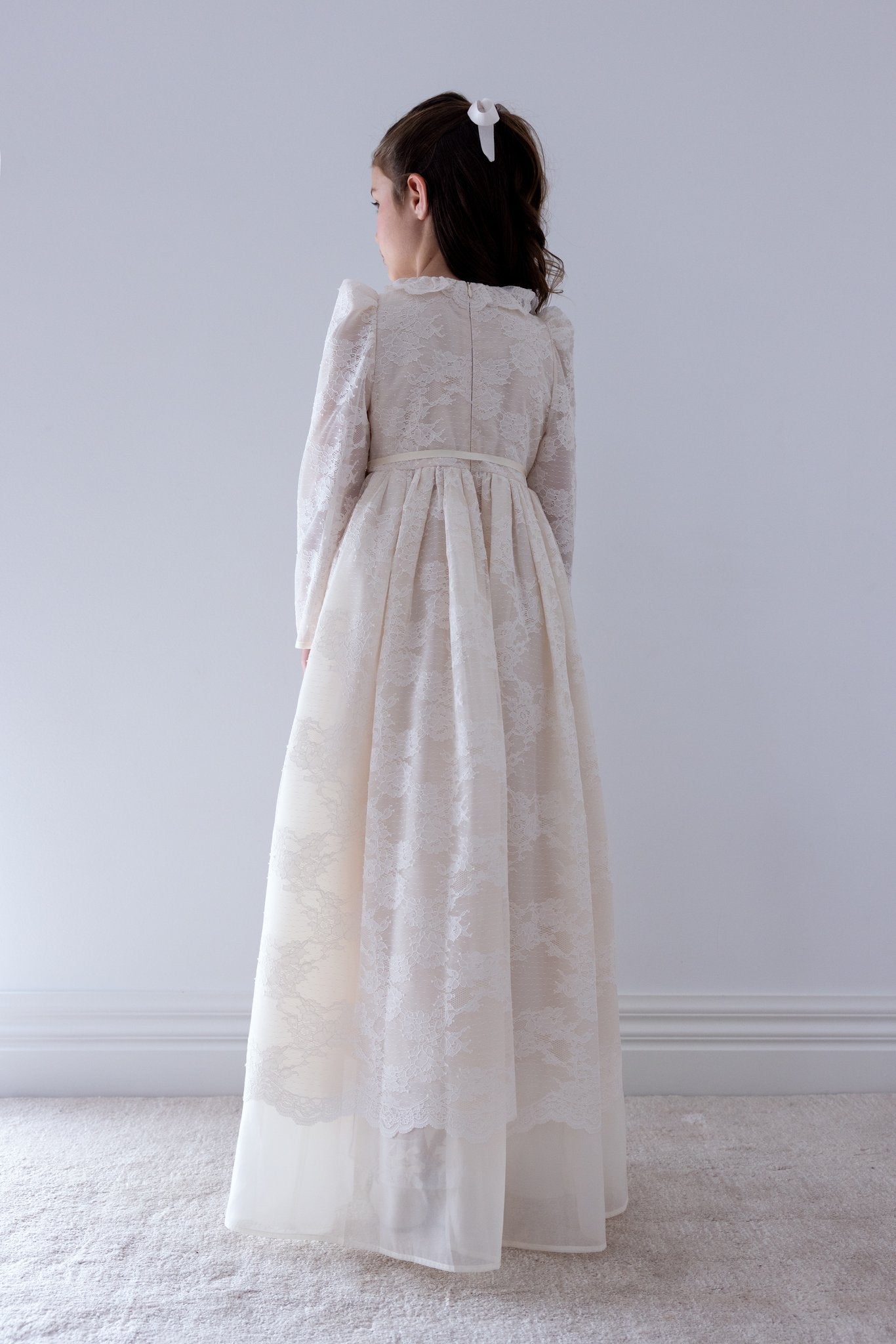 Lace Overlay Organza Gown