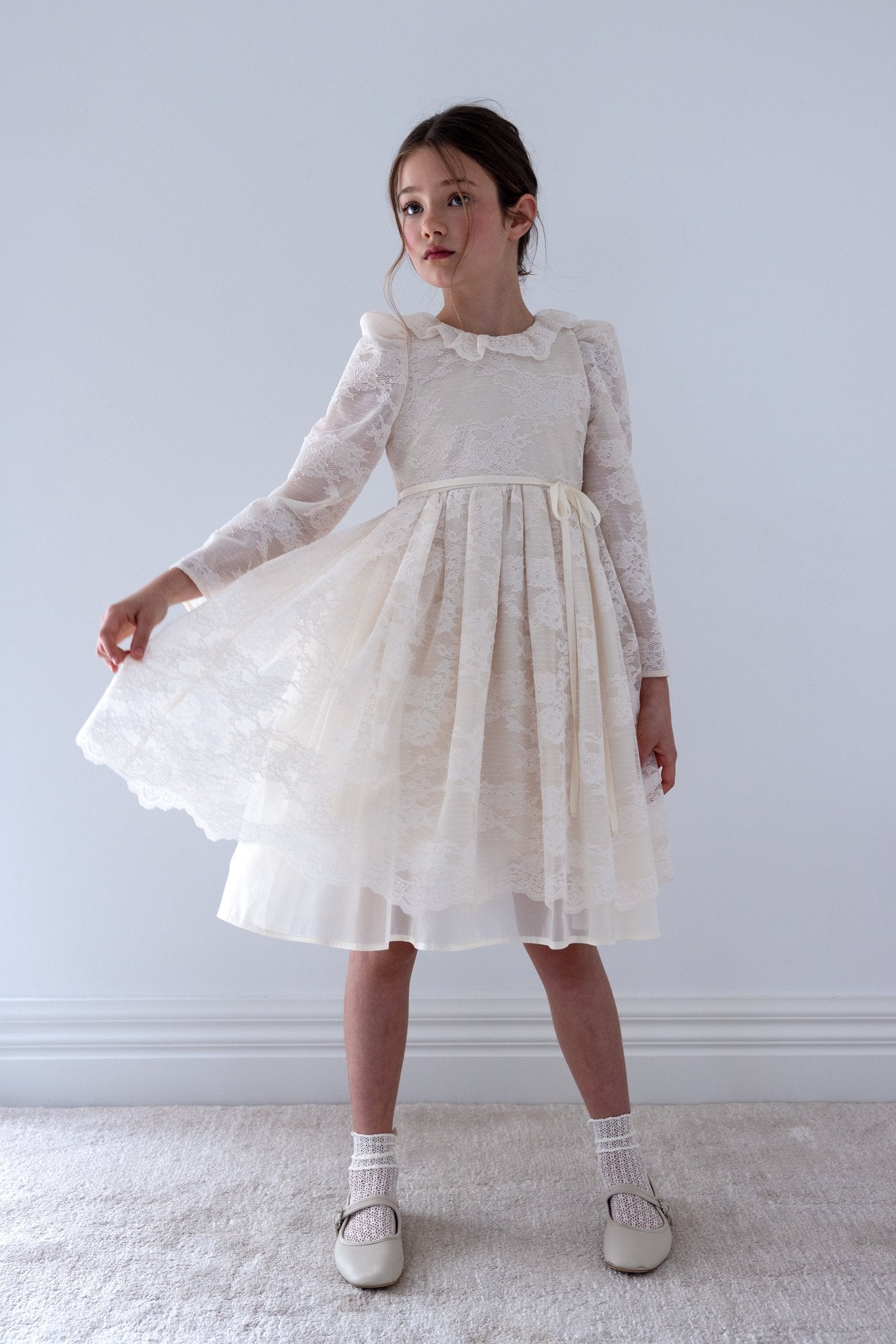 Lace Overlay Organza Dress