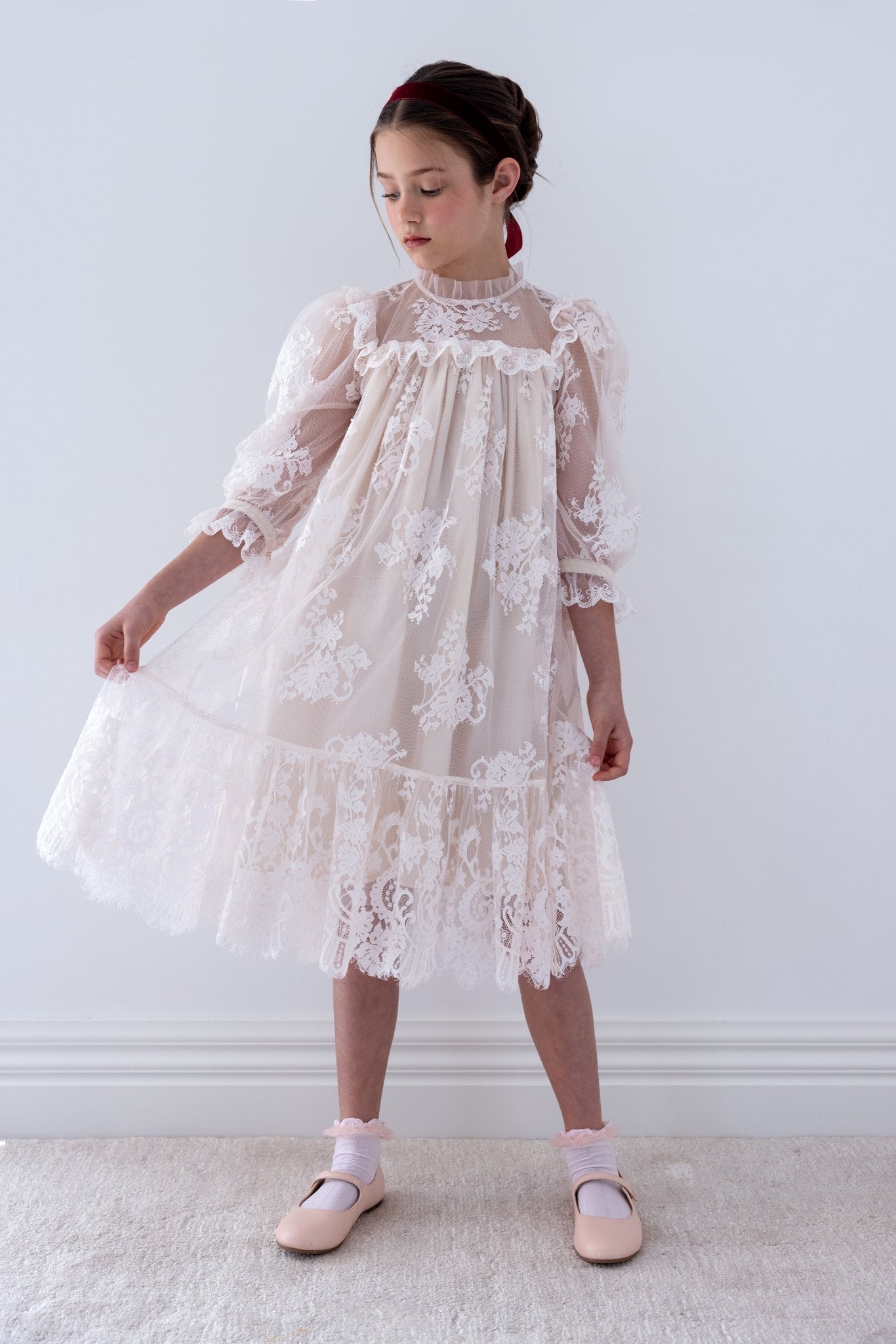 Cloud Pink Lace Dress