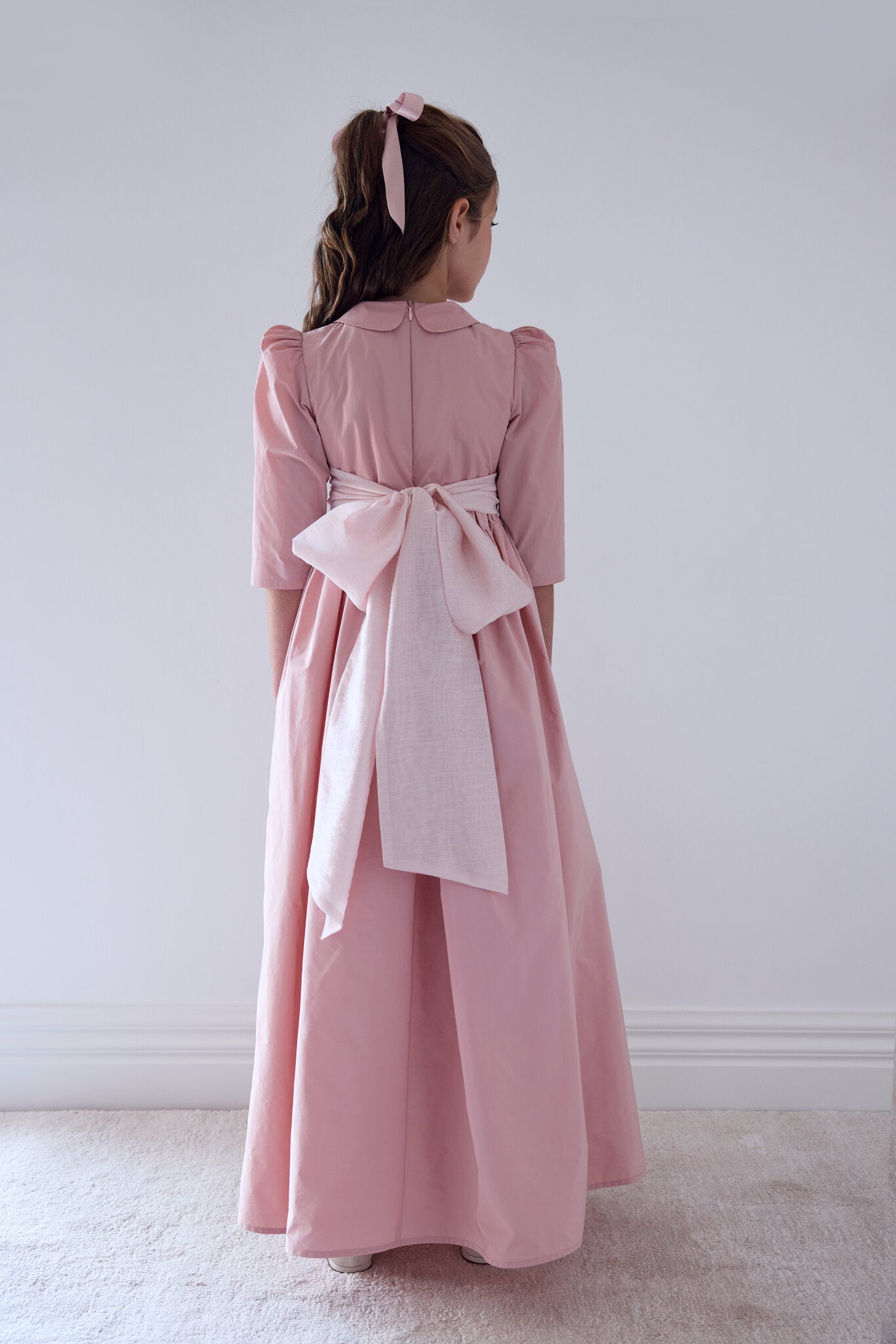 Taffeta Gown With Sash