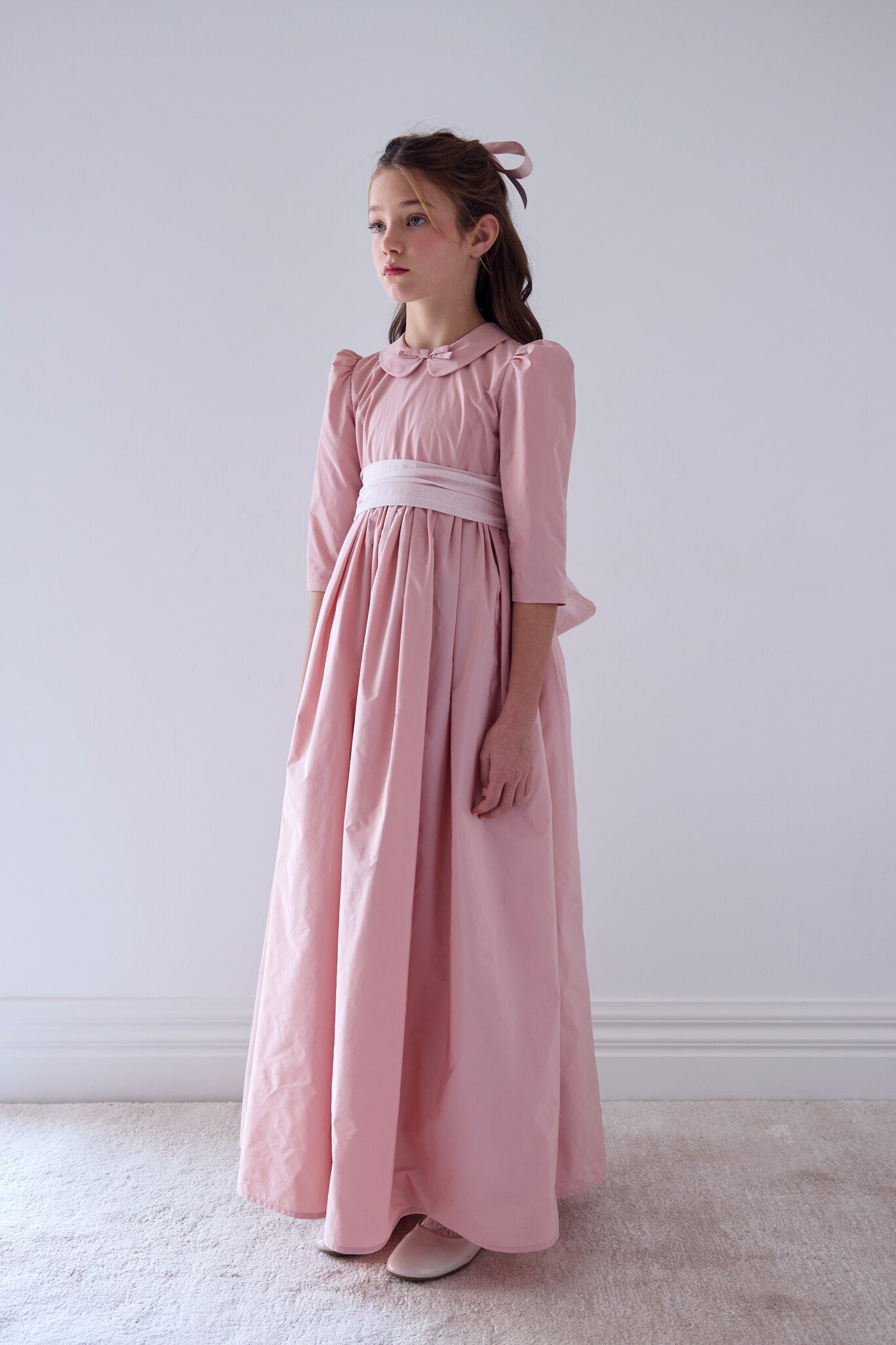 Taffeta Gown With Sash