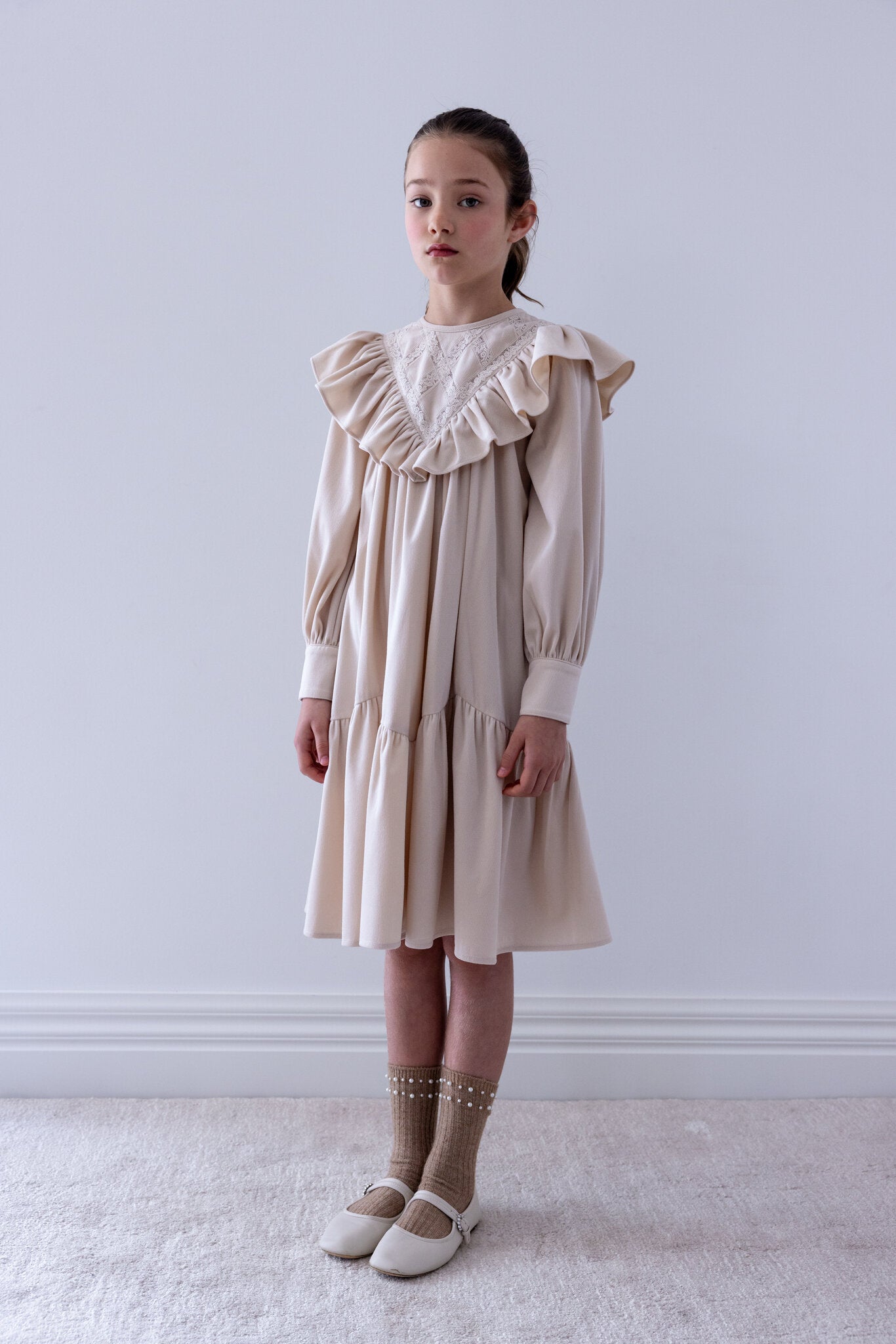 Criss Cross Cord Dress - Winter Snow