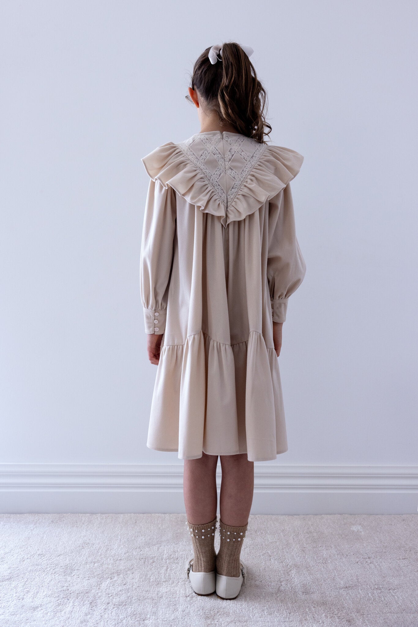 Criss Cross Cord Dress - Winter Snow