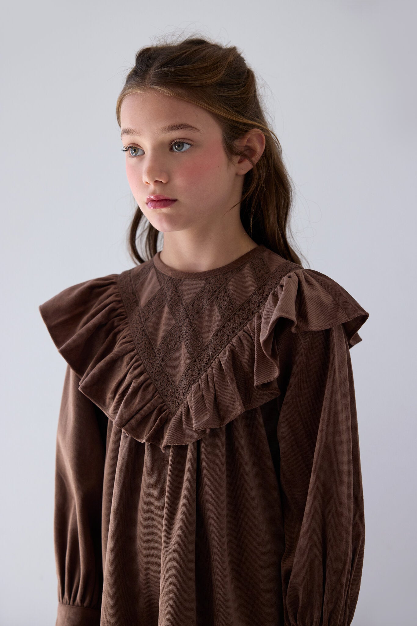 Criss Cross Cord Dress - Chocolate