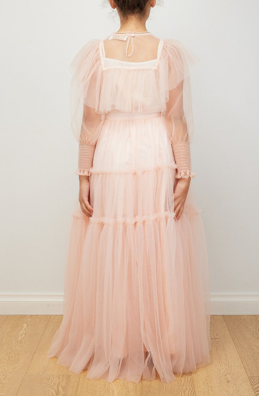 Pleated Tulle Blouse